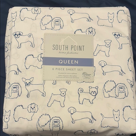NWT: South Point Queen Dog Print Sheet Set - see details on what’s included. - Picture 3 of 3